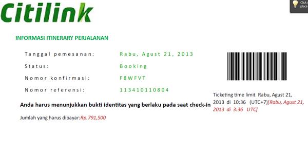 Detail Gambar Tiket Pesawat Citilink Nomer 31