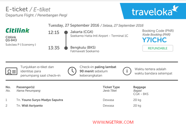 Detail Gambar Tiket Pesawat Citilink Nomer 37