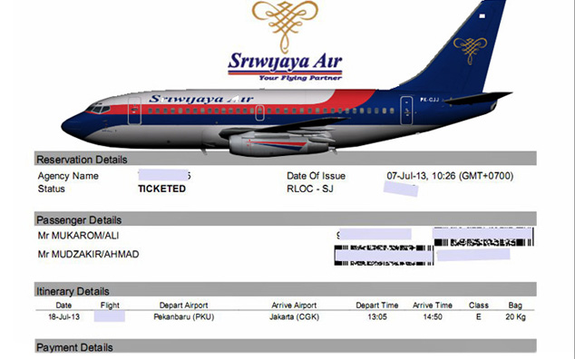 Detail Gambar Tiket Pesawat Sriwijaya Nomer 9
