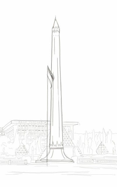 Detail Gambar Tugu Pahlawan Hitam Putih Nomer 2