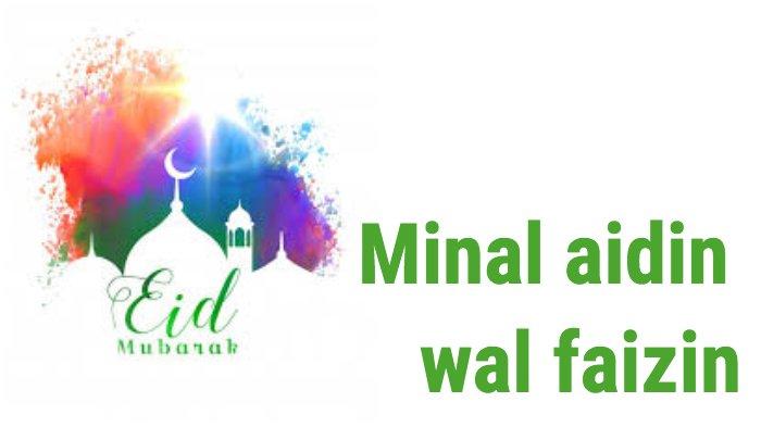 Detail Gambar Tulisan Minal Aidin Wal Faizin Nomer 2