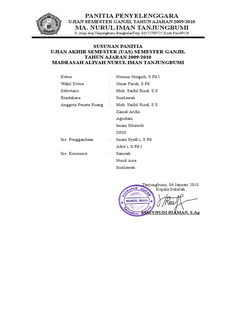 Detail Gambar Tulisan Ruang Panitia Ujian Nomer 19