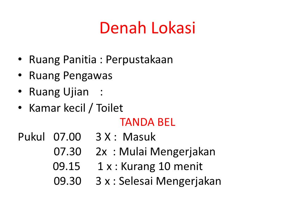 Detail Gambar Tulisan Ruang Panitia Ujian Nomer 25