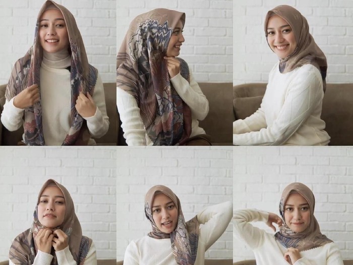 Detail Gambar Tutorial Hijab Segi Empat Nomer 2