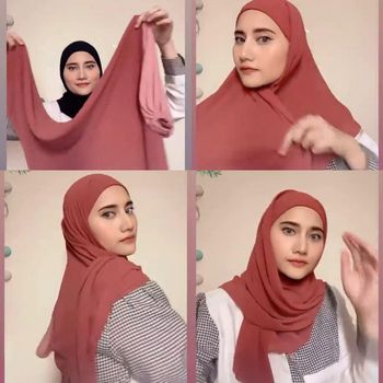 Detail Gambar Tutorial Hijab Segi Empat Nomer 38