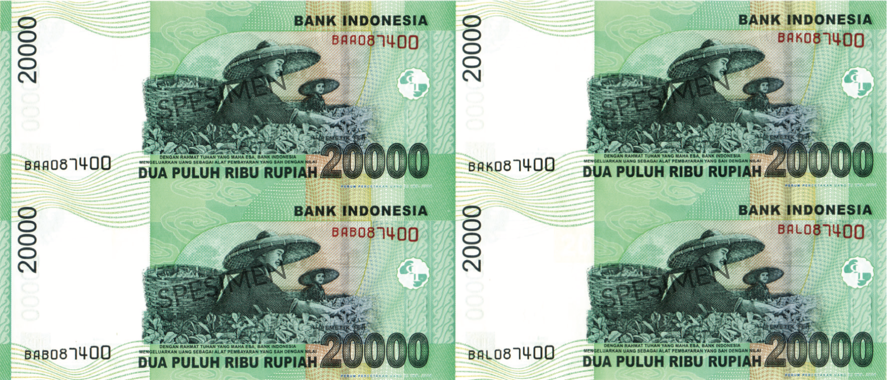 Detail Gambar Uang 20000 Nomer 48