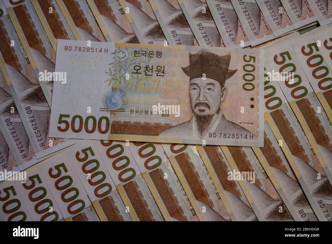 Detail Gambar Uang Korea 5000 Nomer 47