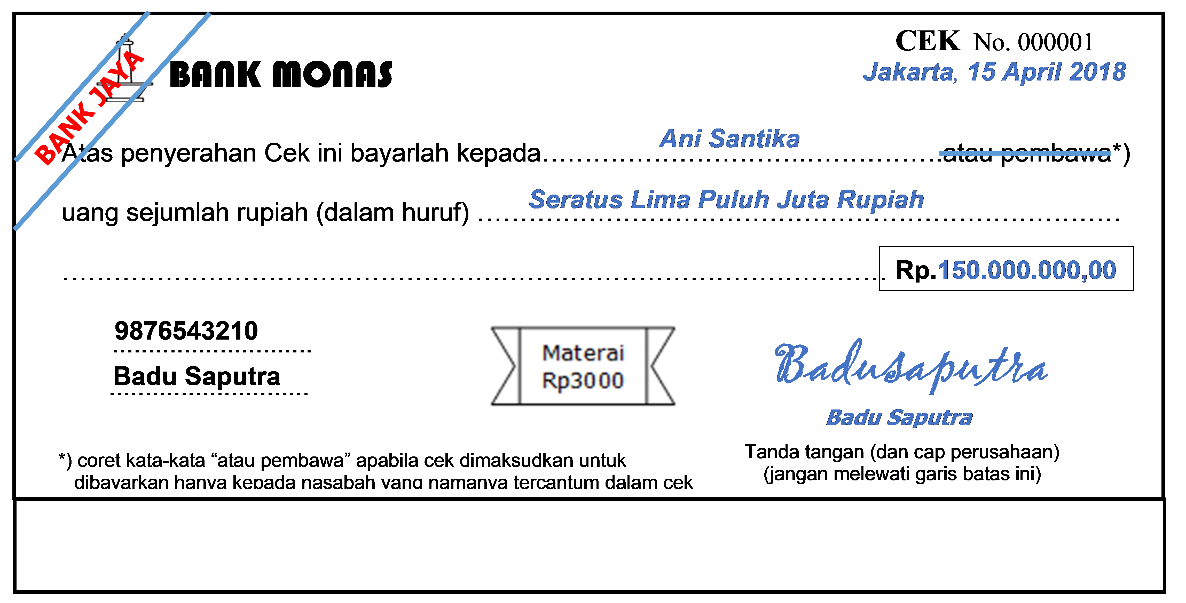 Detail Gambar Uang Tunai Travelers Check Gambar Bilyet Giro Nomer 22