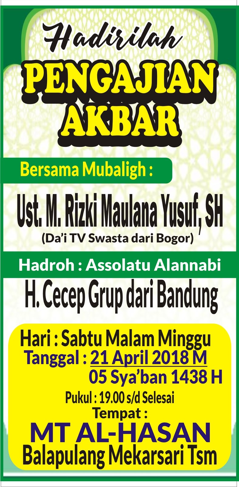 Detail Desain Banner Pengajian Cdr Nomer 46