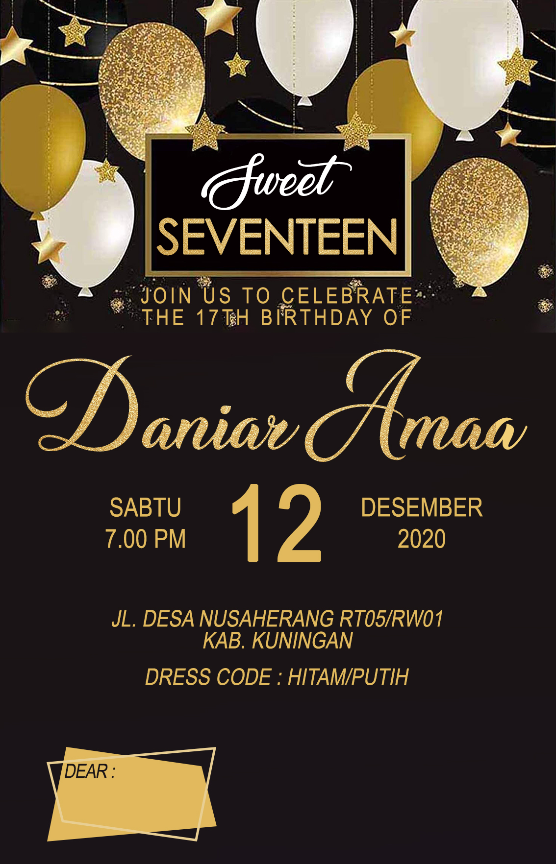 Detail Desain Banner Sweet Seventeen Nomer 27