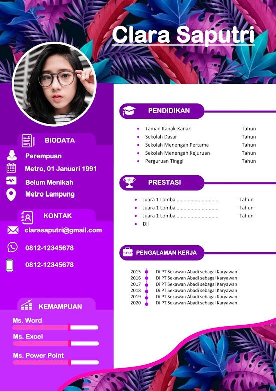 Detail Desain Biodata Nomer 45