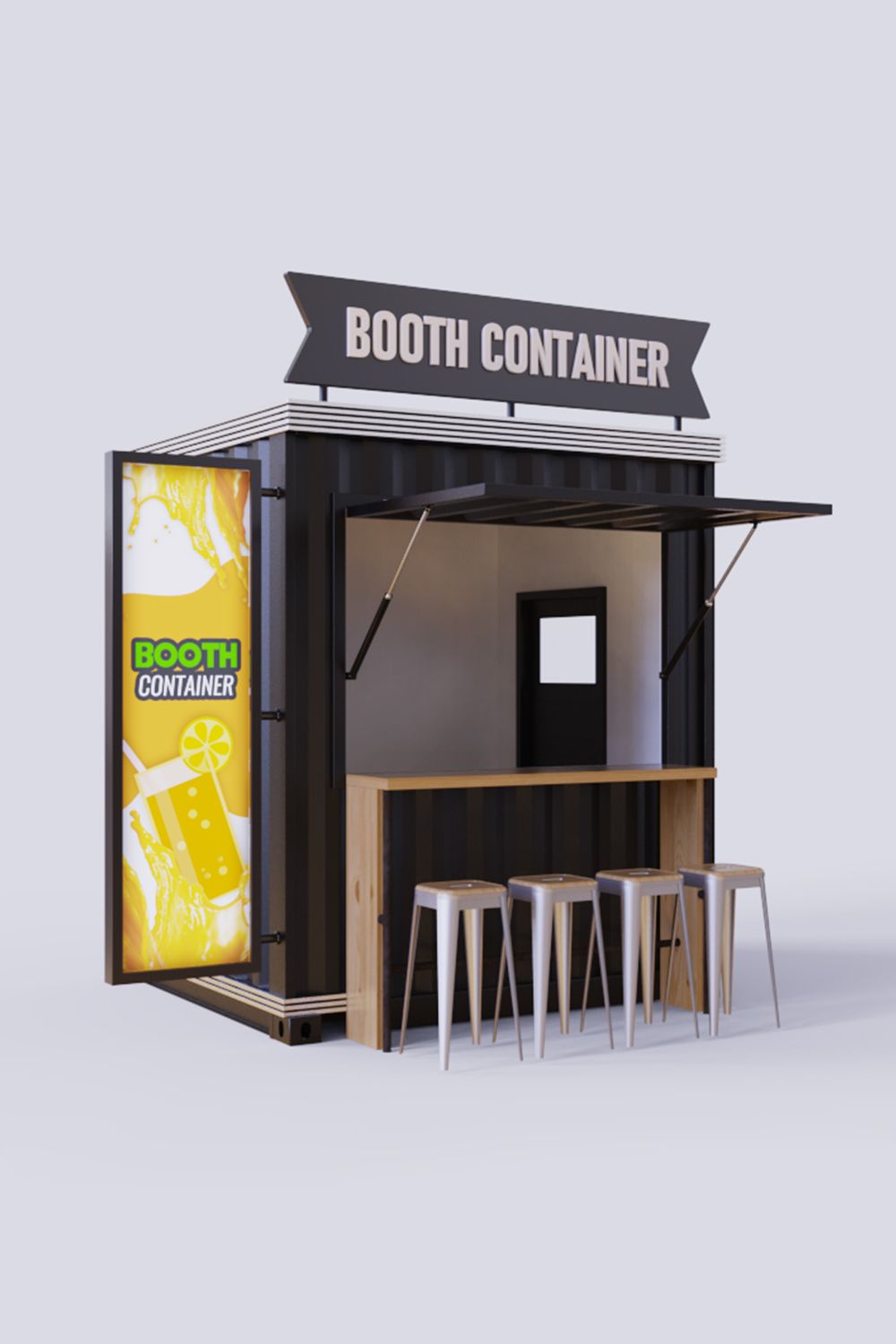 Detail Desain Booth Semi Container Nomer 55