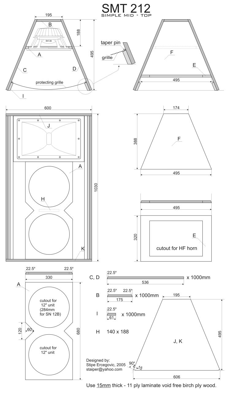 Detail Desain Box Speaker Middle Nomer 17