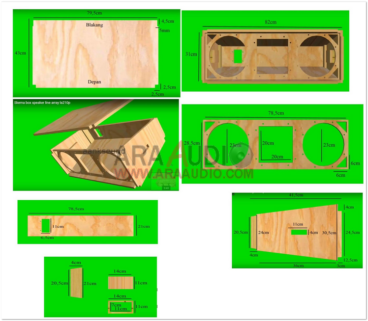 Detail Desain Box Speaker Middle Nomer 40