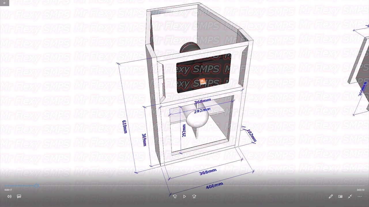 Detail Desain Box Speaker Middle Nomer 54