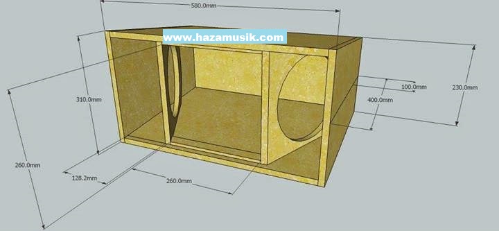 Detail Desain Box Speaker Middle Nomer 58