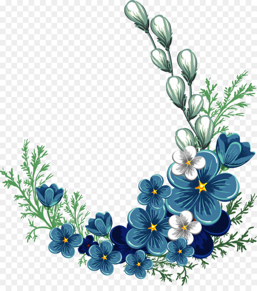 Detail Desain Bunga Biru Nomer 18