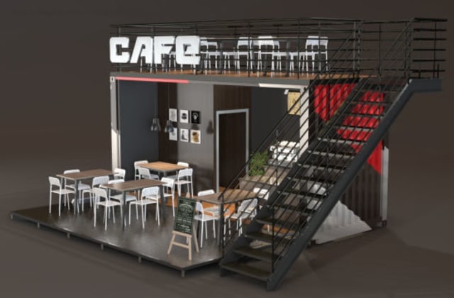 Detail Desain Cafe 2 Lantai Nomer 33