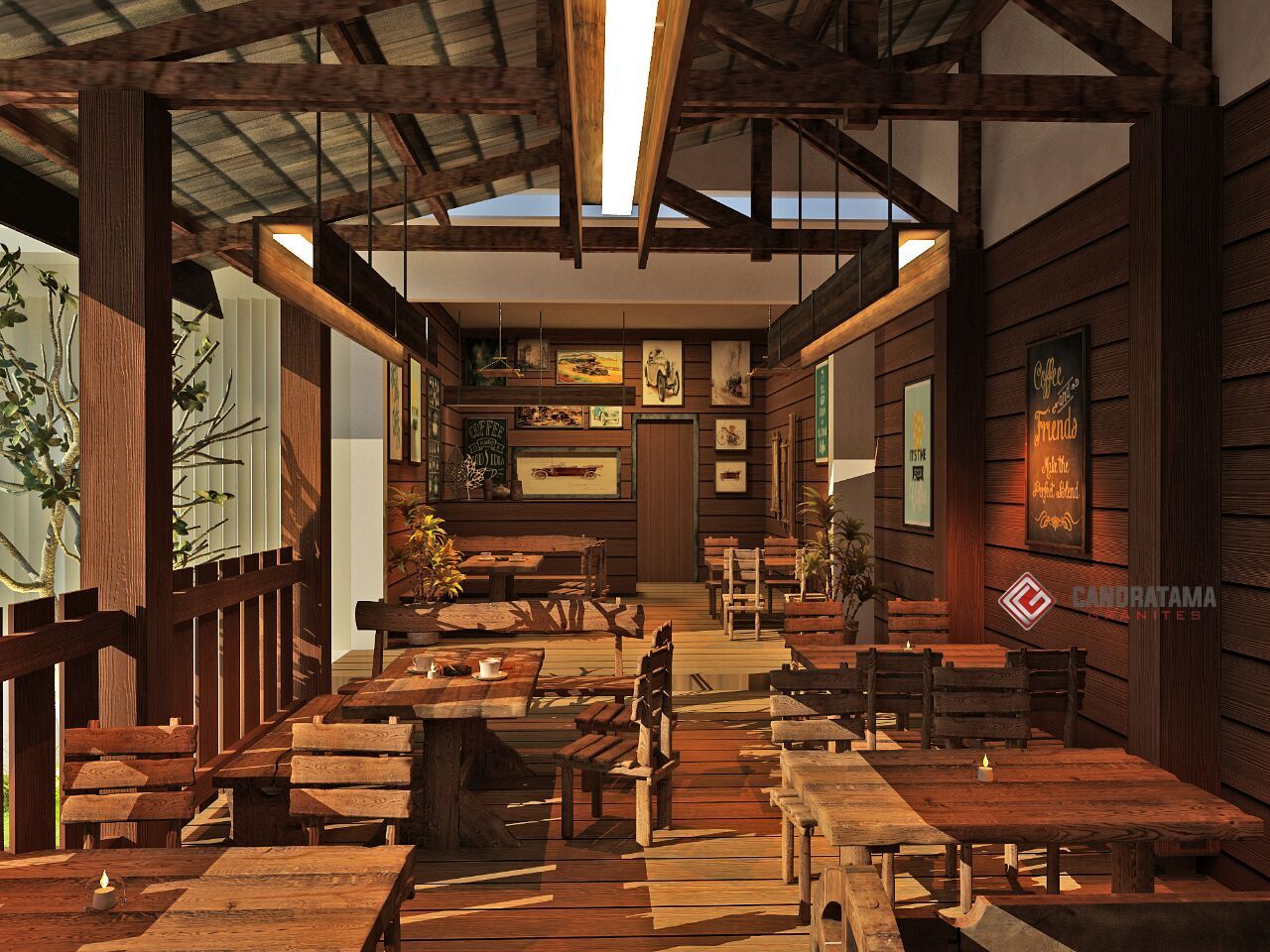 Detail Desain Cafe Bambu Sederhana Nomer 42