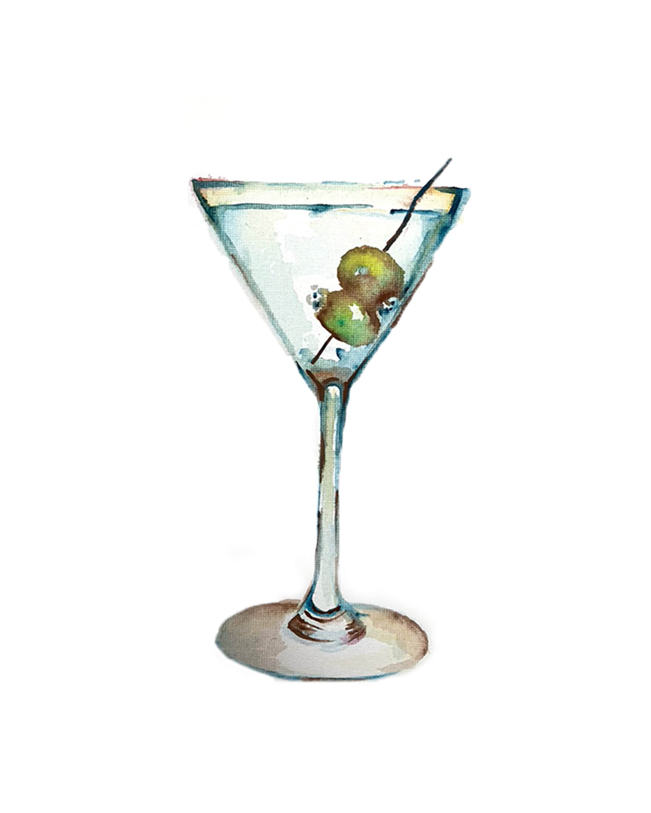 Detail Martini Glas Mit Olive Nomer 6