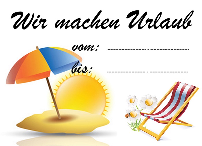 Detail Urlaub Schild Nomer 3