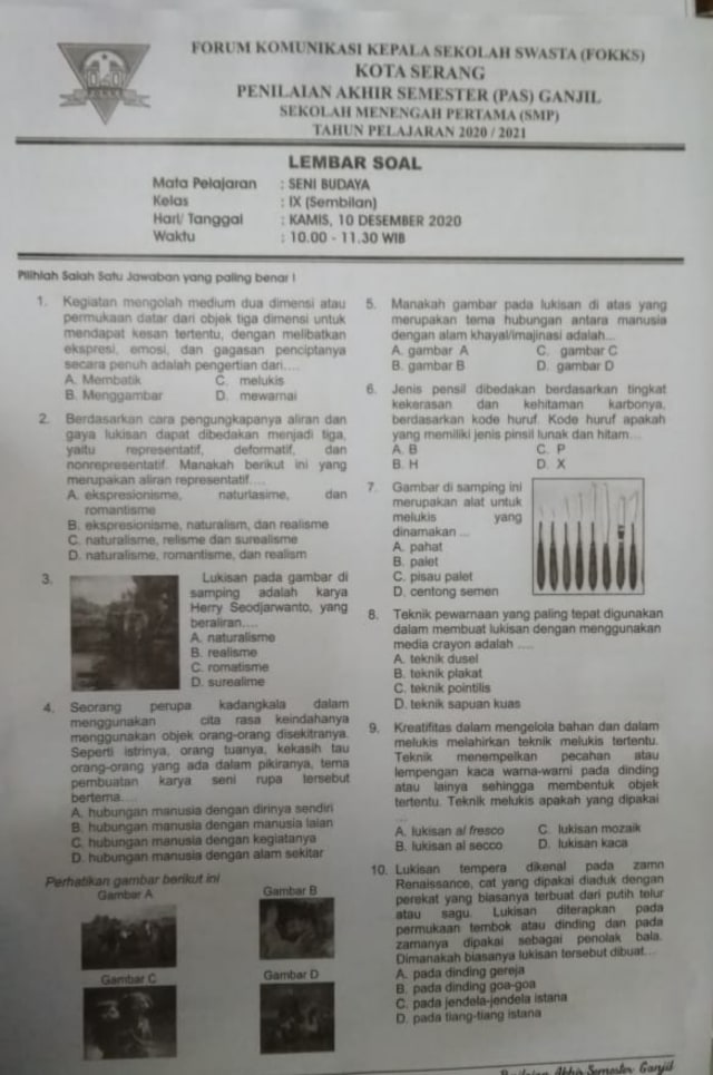 Detail Gambar Ujian Sekolah Nomer 25