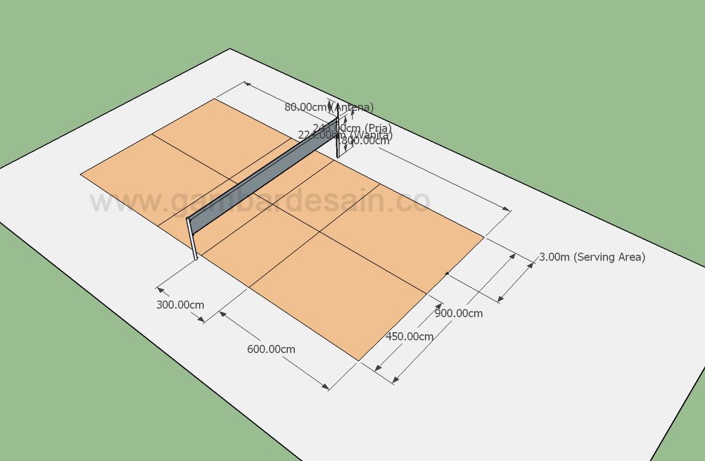 Detail Gambar Ukuran Lapangan Voli Nomer 10