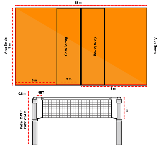 Detail Gambar Ukuran Lapangan Voli Nomer 15