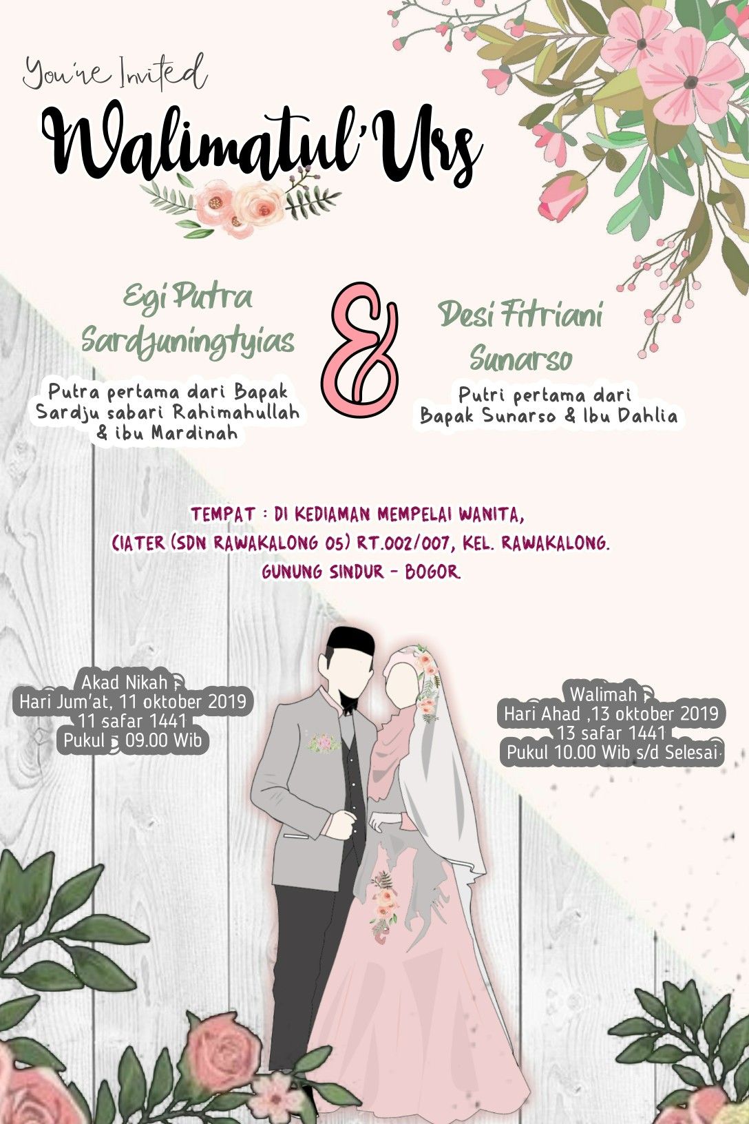 Detail Gambar Undangan Pernikahan Muslim Nomer 18