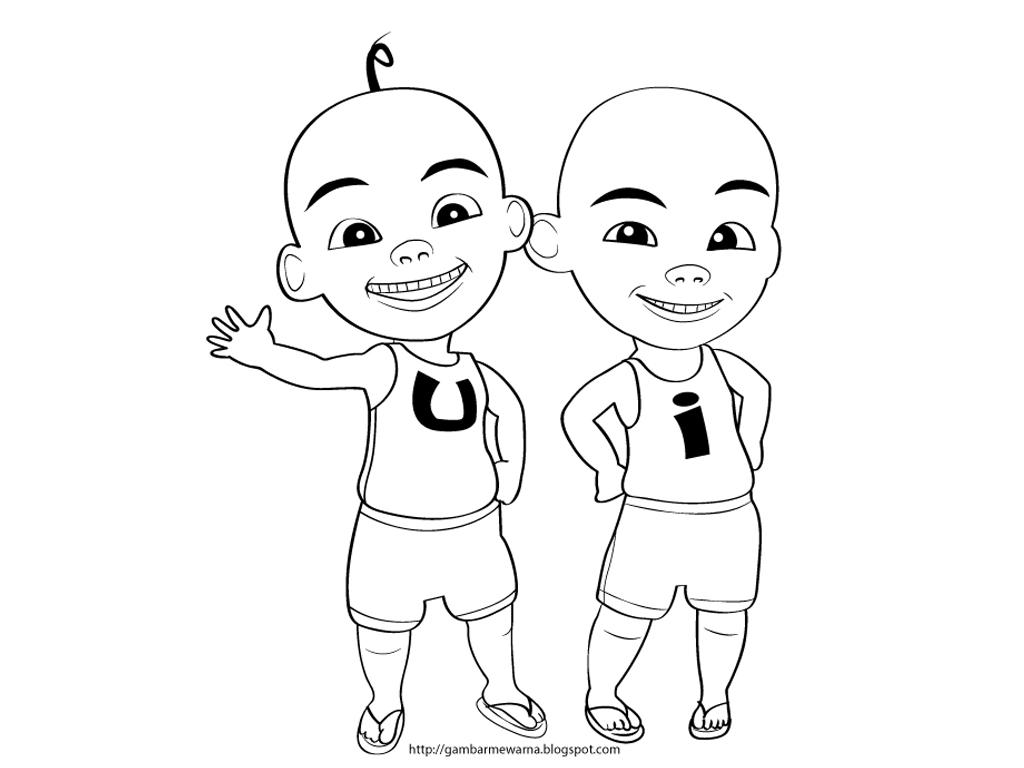 Detail Gambar Upin Ipin Hitam Putih Nomer 12