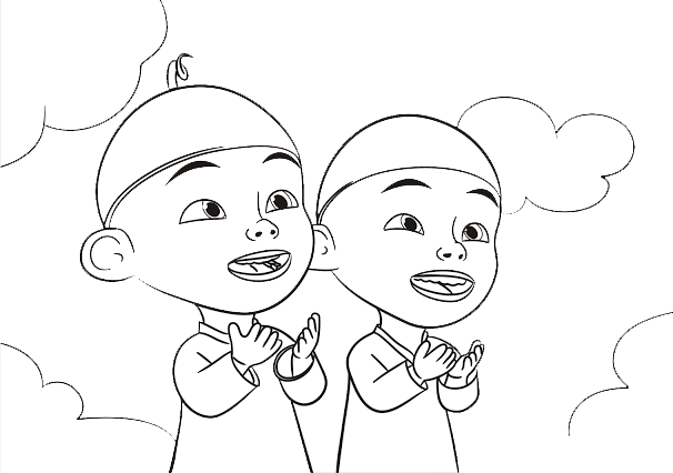 Detail Gambar Upin Ipin Hitam Putih Nomer 23