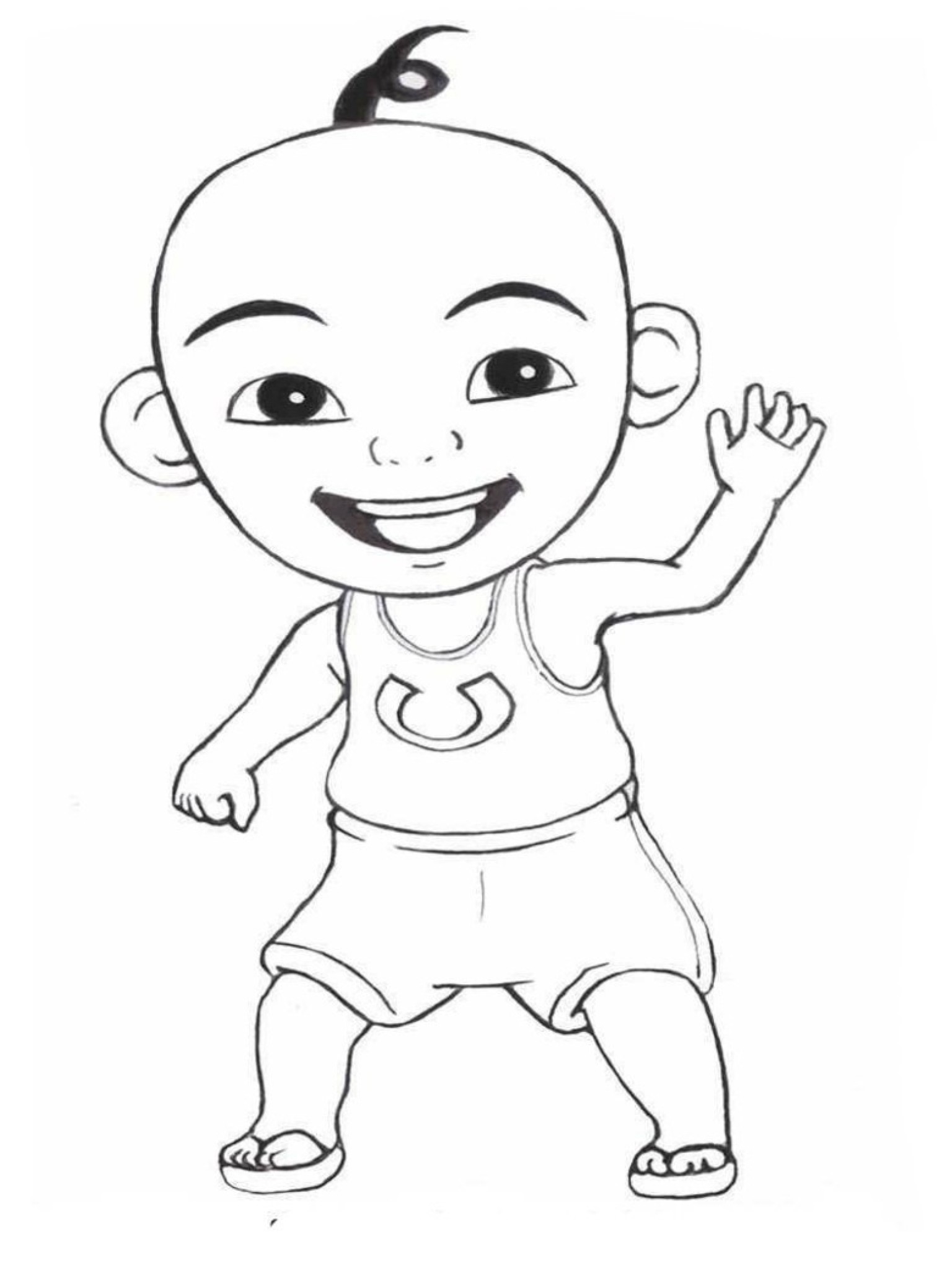 Detail Gambar Upin Ipin Hitam Putih Nomer 4