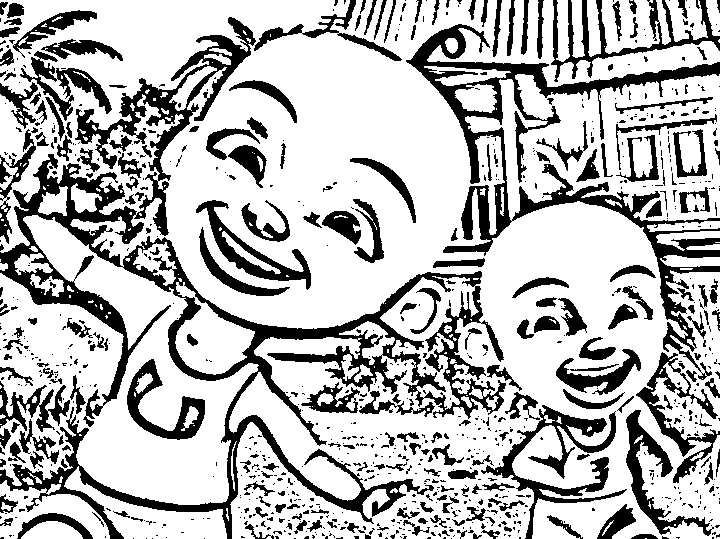 Detail Gambar Upin Ipin Hitam Putih Nomer 51