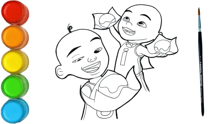 Detail Gambar Upin Ipin Hitam Putih Nomer 57