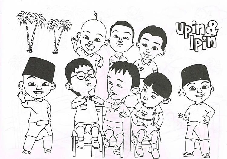 Detail Gambar Upin Ipin Hitam Putih Nomer 10