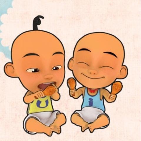 Detail Gambar Upin Ipin Makan Ayam Goreng Nomer 43