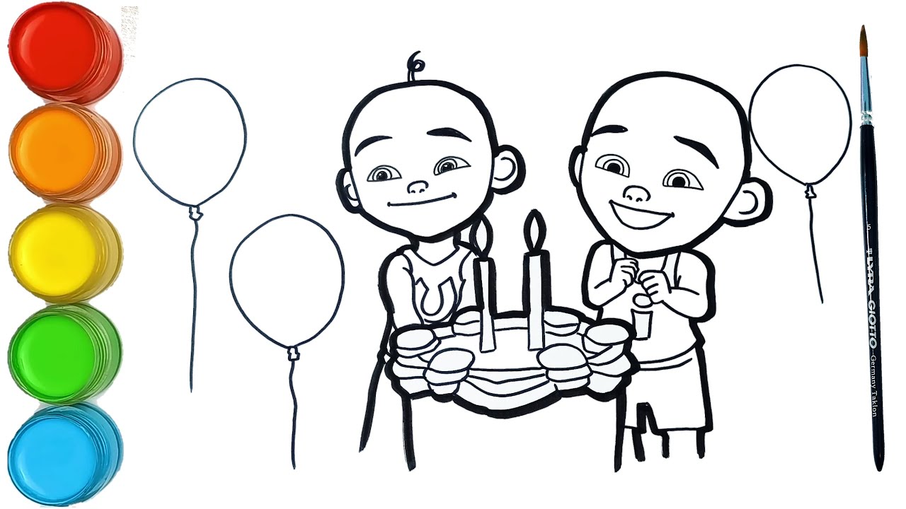 Detail Gambar Upin Ipin Mewarnai Nomer 48