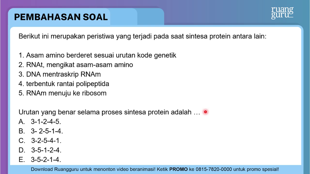 Detail Gambar Urutan Proses Sintesis Protein Nomer 21