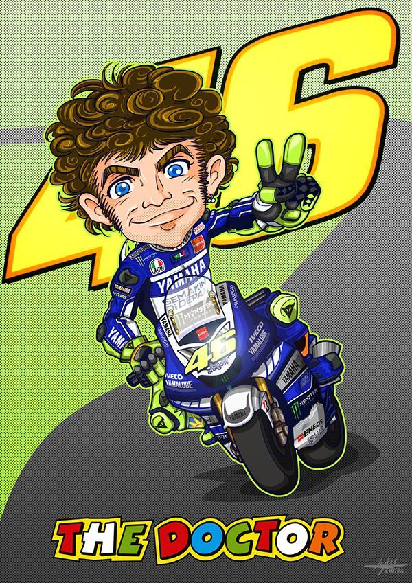 Detail Gambar Valentino Rossi Kartun Nomer 6