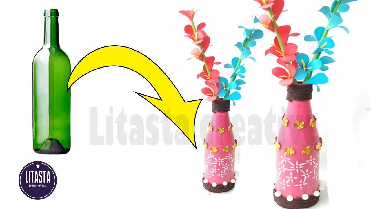 Detail Gambar Vas Bunga Dari Botol Sirup Nomer 2