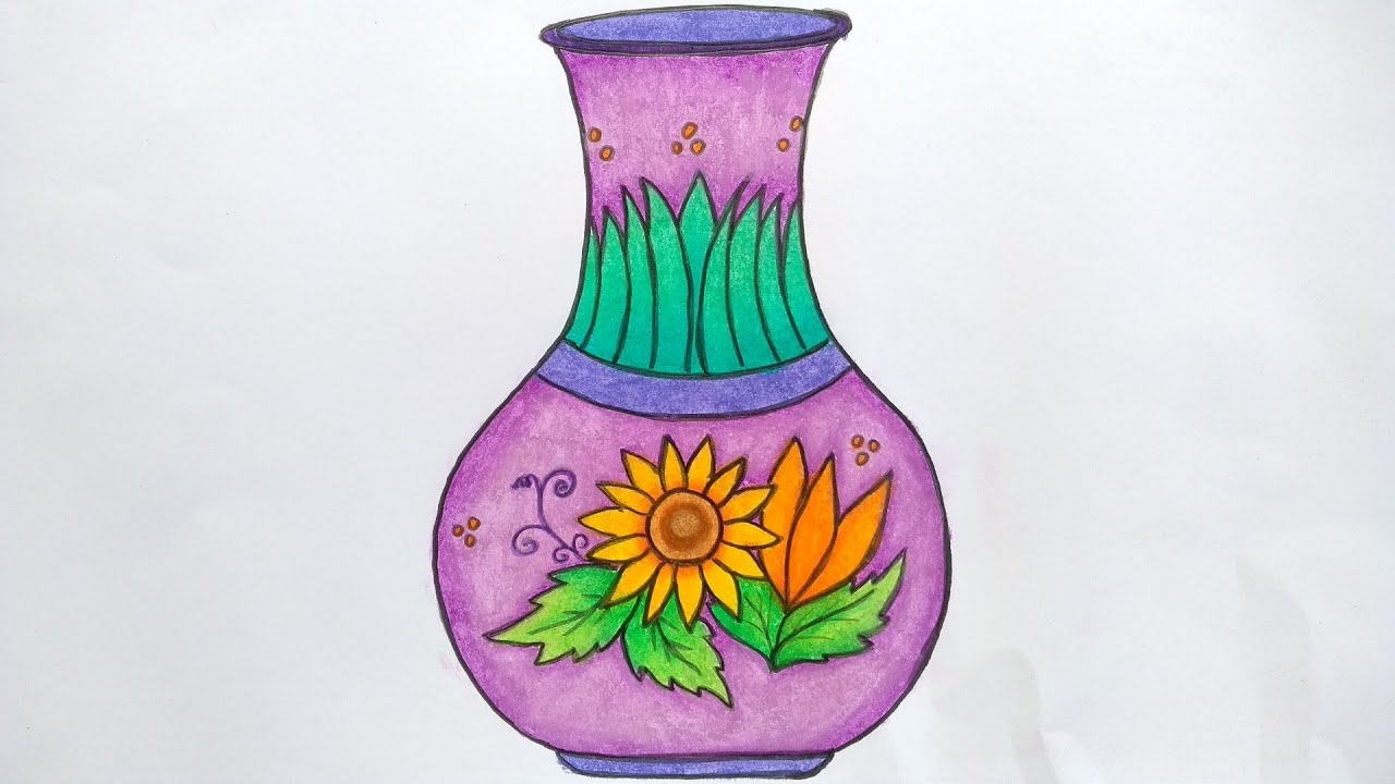 Gambar Vas Bunga Yang Mudah Digambar - KibrisPDR