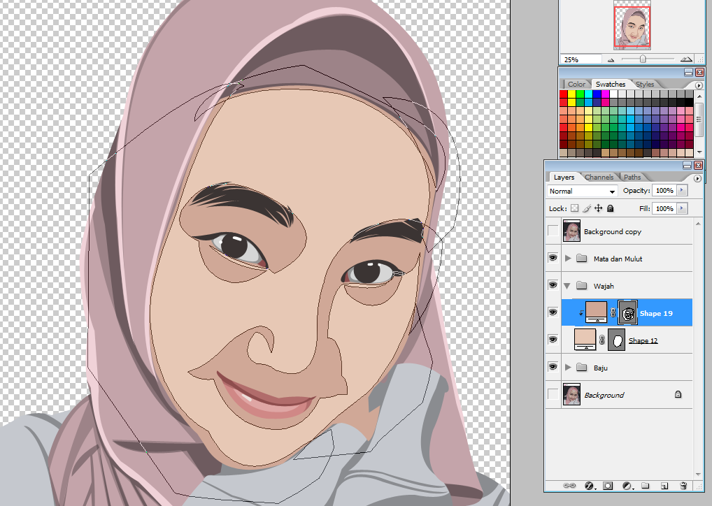 Detail Gambar Wajah Vector Dengan Photoshop Nomer 24