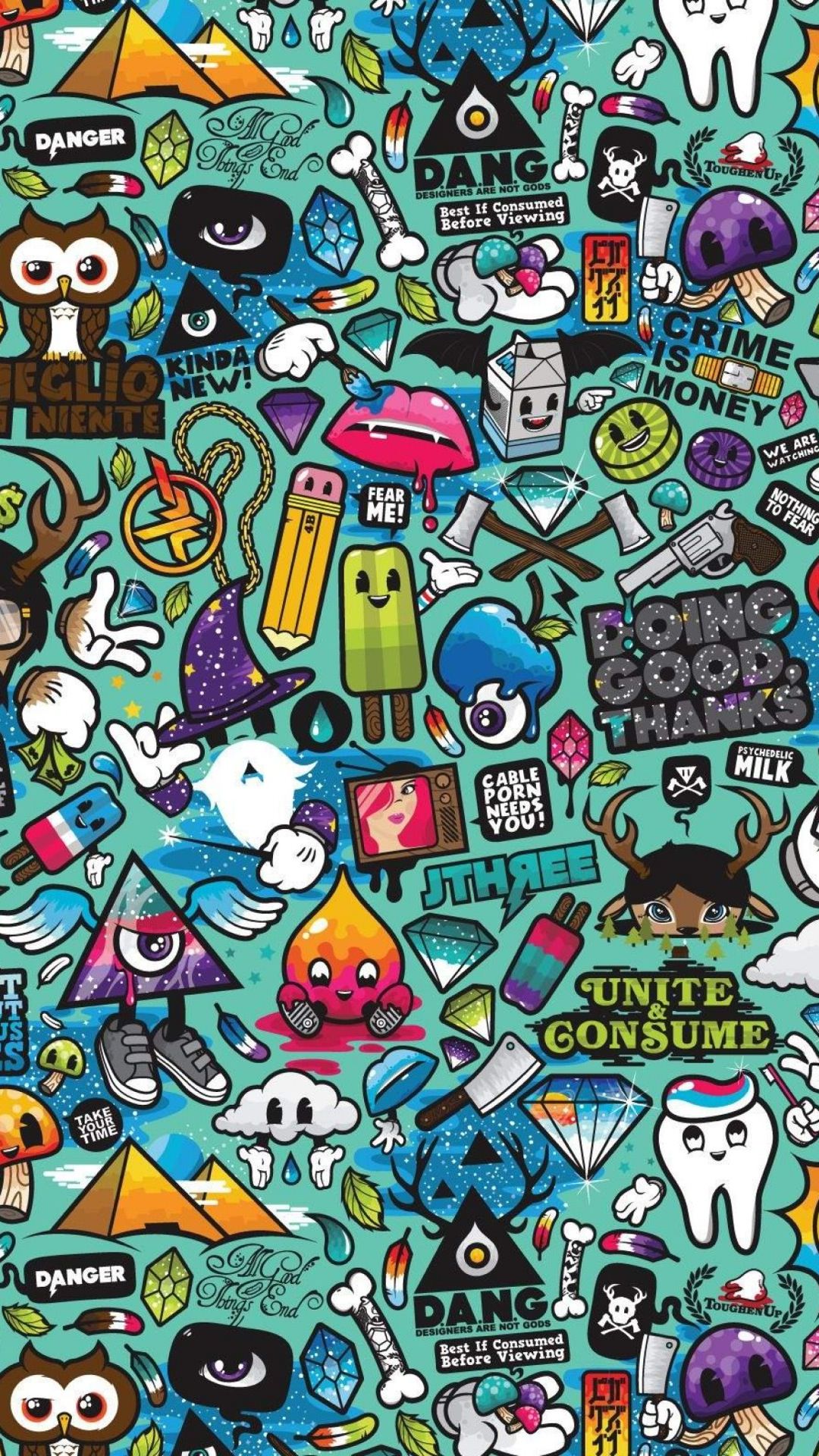 Detail Gambar Wallpaper Doodle Berwarna Nomer 26