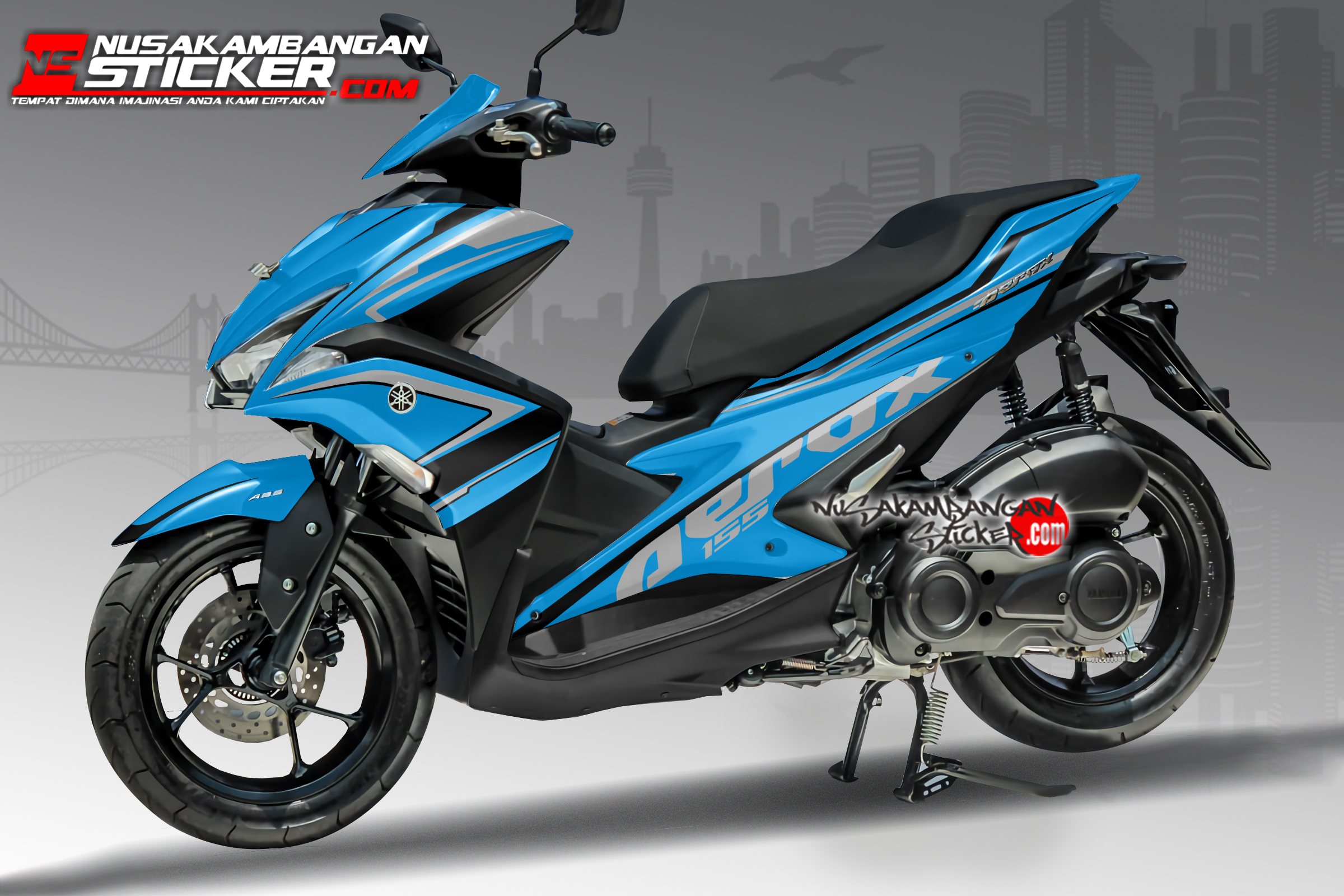 Detail Gambar Wana Biru Toska Motor Nomer 15