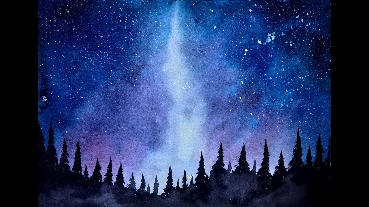 Detail Gambar Watercolor Galaxy Nomer 5