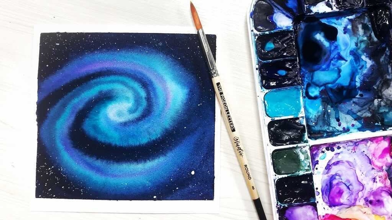 Detail Gambar Watercolor Galaxy Nomer 42