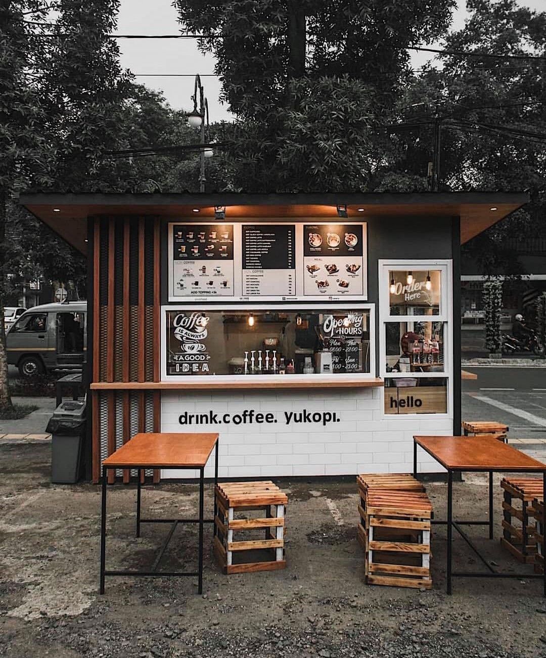 Desain Cafe Mini Outdoor Pinggir Jalan - KibrisPDR