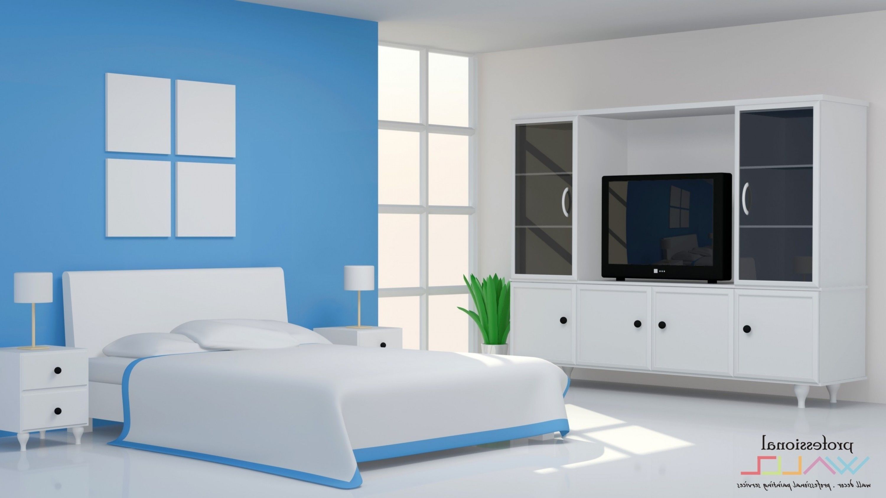 Detail Desain Cat Kamar Warna Biru Nomer 8