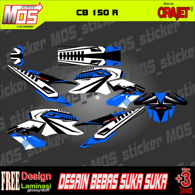 Detail Desain Cutting Sticker Cb150r Old Nomer 24