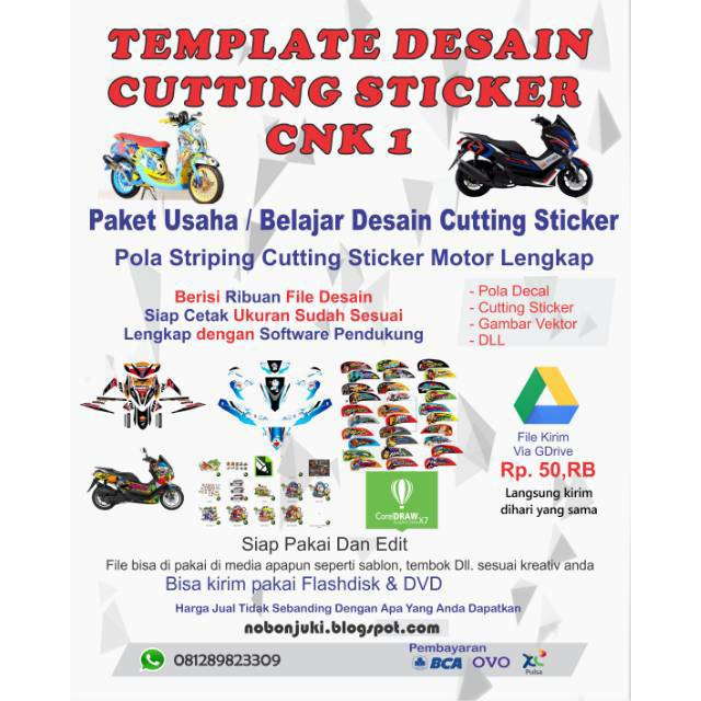 Detail Desain Cutting Sticker Motor Nomer 17